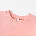 2pcs Kid Girl Letter Print Webbing Design Sweatshirt and Pants Set Pink image 4