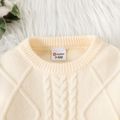 Baby Boy Plaid Long-sleeve Knit Sweater or Ripped Denim Suspender Pants Beige image 4