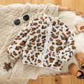 Baby Girl Long-sleeve Thermal Fuzzy Leopard Coat Apricot image 1