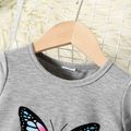 Toddler Girl Butterfly Polka Dots Mesh Layered Long-sleeve Grey Dress Flecked grey image 4