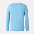 Activewear Kid Boy Solid Color Long Breathable Tee Light Blue