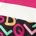 2pcs Kid Girl Letter Print Colorblock Sweatshirt and Elasticized Pants Set Pink