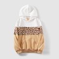 Family Matching Leopard Print Colorblock Spliced Long-sleeve Hoodies ColorBlock image 2