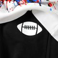 2pcs Kid Boy Ball Painting Print Pullover Sweatshirt and Black Pants Set White image 4