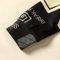 2pcs Kid Boy Allover Letter Print Hoodie Sweatshirt and Pants Set Black image 4