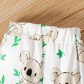 2pcs Baby Boy/Girl 95% Cotton Long-sleeve Koala Graphic Romper and Pants Set Lightgrey