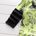 2pcs Toddler Boy Animal Dinosaur Print Faux-two Long-sleeve Tee and Ripped Denim Jeans Set Viridescence image 3