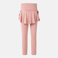 Activewear Toddler Girl Solid Color Ruffled Skirt Leggings pink image 3