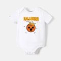Go-Neat Water Repellent and Stain Resistant Halloween Family Matching Pumpkin & Letter Print Short-sleeve Tee White