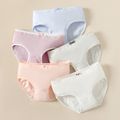 Kid Girl Bowknot Decor Solid Color Cotton Underwear Briefs White image 2