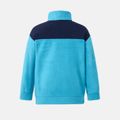 Activewear Toddler Boy Stand Collar Colorblock Fleece Sweatshirt Blue