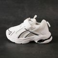 Toddler Boys Two Tone Striped Mesh Breathable Chunky Sneakers White image 3
