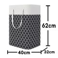 Laundry Baskets with Long Handles Collapsible Waterproof Clothes Hamper Tall Laundry Bin for Toys Clothes Organizer Black image 5
