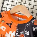 Toddler Boy/Girl Halloween Graphic Print Colorblock Pullover Sweatshirt Orange