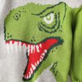 Toddler Boy Playful Dinosaur Patern Colorblock Knit Sweater Grey image 4