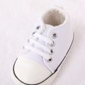 Baby / Toddler Fleece Lined Lace Up Front Prewalker Shoes White image 5