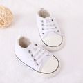 Baby / Toddler Fleece Lined Lace Up Front Prewalker Shoes White image 1