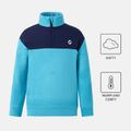 Activewear Kid Boy Colorblock Polar Fleece Zipper Design Stand Collar Sweatshirt Lakeblue
