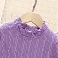 Toddler Girl Mock Neck Solid Color Textured Long-sleeve Tee Purple image 4