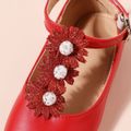 Toddler / Kid Glitter Floral Decor Red Flats Red image 4
