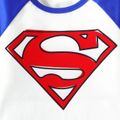 Justice League Kid Boy Logo Print Long Raglan Sleeve Tee Blue image 3