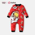 Looney Tunes Baby Boy/Girl Christmas Graphic Long-sleeve Zipper Jumpsuit Red image 1