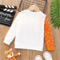 Toddler Boy Animal Fox Print Colorblock Pullover Sweatshirt White