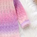 Toddler Girl Sweet Textured Stand Collar Gradient Color Sweater Multi-color image 5