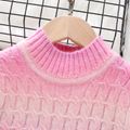 Toddler Girl Sweet Textured Stand Collar Gradient Color Sweater Multi-color image 3