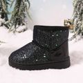 Toddler / Kid Allover Glitter Decor Black Snow Boots Black image 3