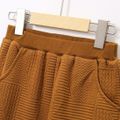 2pcs Kid Boy Casual Textured Brown Sweatshirt and Elasticized Pants Set Brown image 4