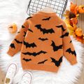 Toddler Boy/Girl Playful Halloween Graphic Orange Knit Sweater Orange