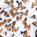 2pcs Toddler Girl Butterfly Print Ruffled Long-sleeve Tee and Flared Pants Set YellowBrown image 4