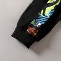 2pcs Kid Boy Animal Dinosaur Print Sweatshirt and Pants Set Black image 4