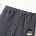 Kid Boy Letter Patch Embroidered Elasticized Pants Dark Grey