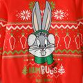 Looney Tunes Natal Criança Unissexo Com capuz Estampado animal Com capuz Sweatshirt Vermelho image 2