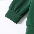 2pcs Toddler Boy Letter Print Green Pullover Sweatshirt and Black Pants Set Green image 5