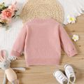 Baby Girl Flower Design Long-sleeve Knitted Pullover Sweater Pink image 2