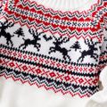 Christmas Deer Pattern Mock Neck Long-sleeve Knitted Sweater for Mom and Me BlackandWhite image 4