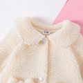 Baby Girl Solid Thermal Fuzzy Fleece Long-sleeve Coat White image 4