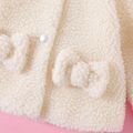Baby Girl Solid Thermal Fuzzy Fleece Long-sleeve Coat White image 5