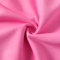 Barbie 2pcs Kid Girl Ruffled Letter Print Pink Cotton Hoodie Sweatshirt and Rainbow Print Pants Set Roseo image 5