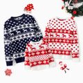 Christmas Family Matching Allover Pattern Long-sleeve Knitted Sweaters REDWHITE image 1