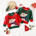 Christmas Baby Boy/Girl Reindeer Graphic Long-sleeve Knitted Sweater Red image 2