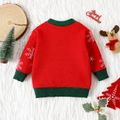 Christmas Baby Boy/Girl Reindeer Graphic Long-sleeve Knitted Sweater Red image 3