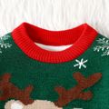 Christmas Baby Boy/Girl Reindeer Graphic Long-sleeve Knitted Sweater Green