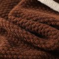 Kid Boy Preppy style Lapel Collar Textured Knit Sweater Coffee image 5