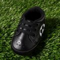 Baby / Toddler Football Soccer Graphic Lace Up Black Prewalker Shoes Black image 4
