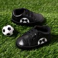Baby / Toddler Football Soccer Graphic Lace Up Black Prewalker Shoes Black image 2
