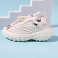 Toddler / Kid Letter Detail Lace Up Breathable Chunky Sneakers White image 3